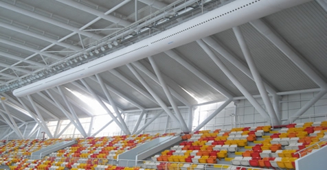 索斯风管应用在上海松江大学体育馆